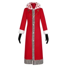 Valentino Red Coat Hat Cosplay Costume Outfit Halloween Carnival Party