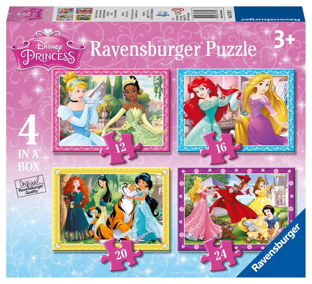 Puzzle Disney Princesses puzzle enfant 4 puzzles dans 1 boîte carton rigide 07397