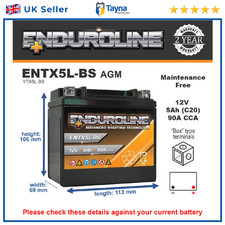 YTX5L-BS Compatible High Power Enduroline Bike Battery-More Power than Lithium