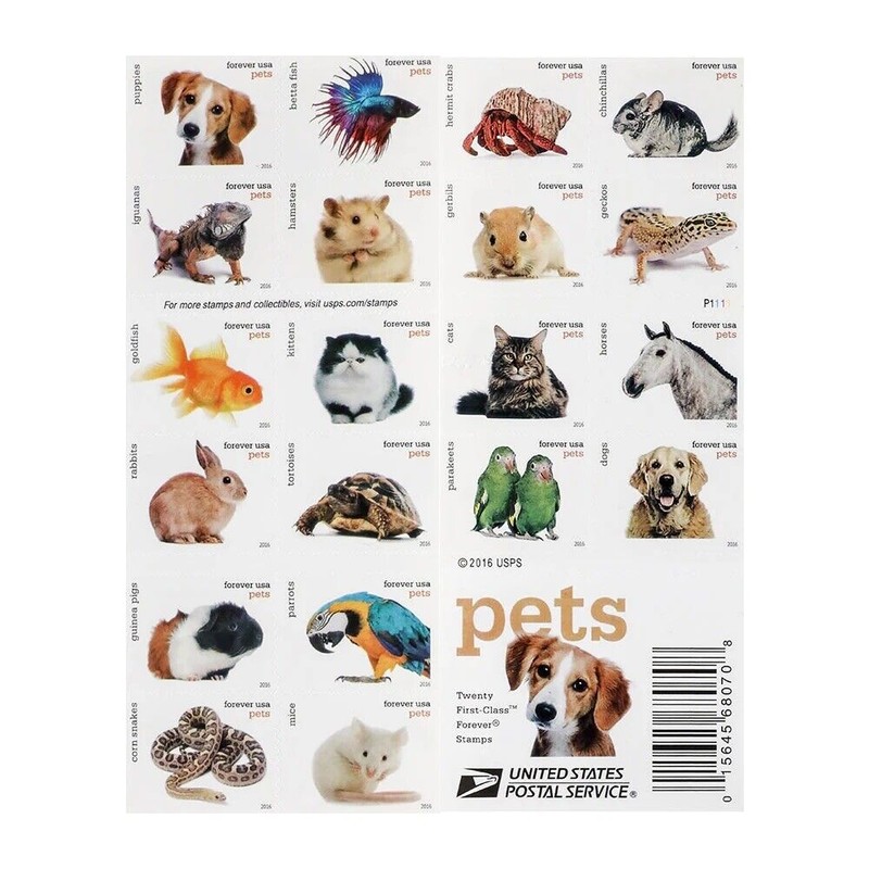2016 pets MNH  booklet of 20