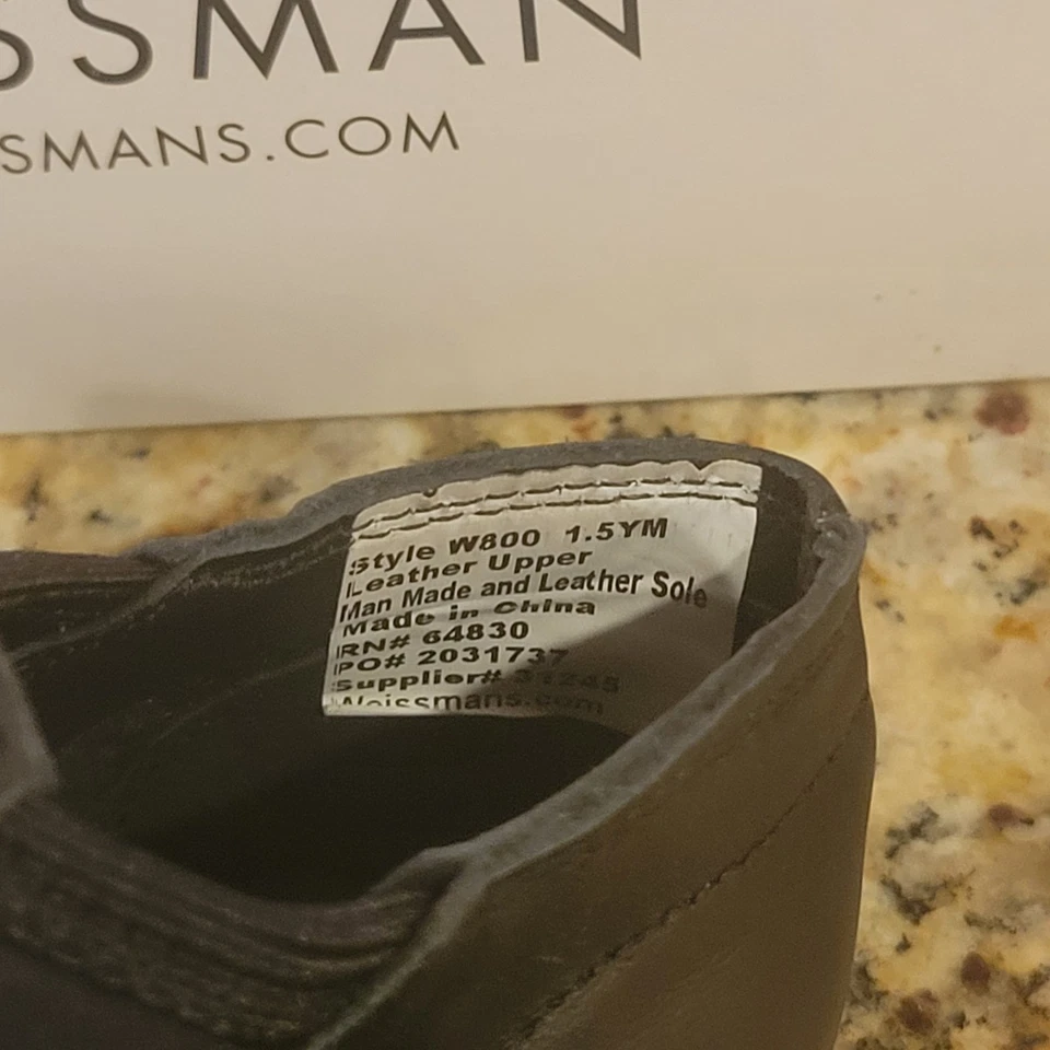 Weissman Girls Leather Jazz Shoes Black W800 Size 1.5 AM Slip-On - Image 4 of 4