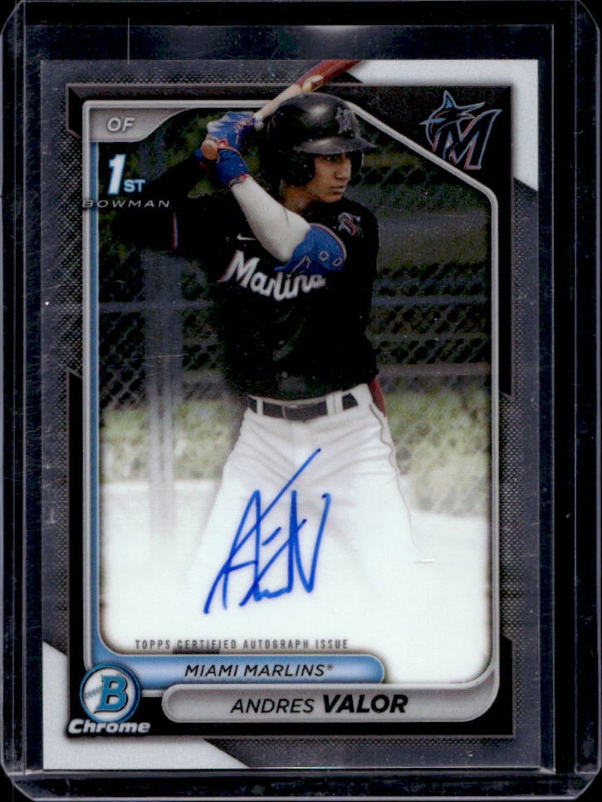 2024 Bowman Chrome Andres Valor Auto 1st #CPA-AV Marlins