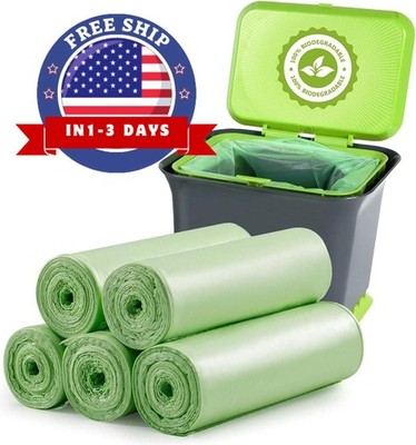 Bolsas de Basura Verdes Biodegradables 1.2 Galones Pack de 120 para Hogar y Mas