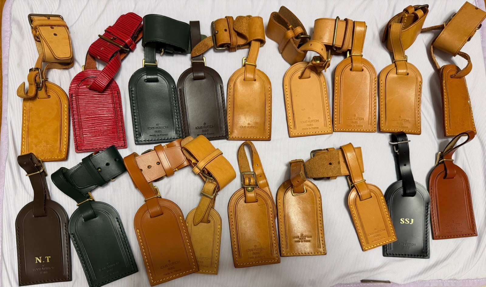 Louis Vuitton Vachetta Leather Luggage Name Tag bundle set 18pcs