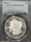 1880-S MORGAN DOLLAR PCGS MS64DMPL