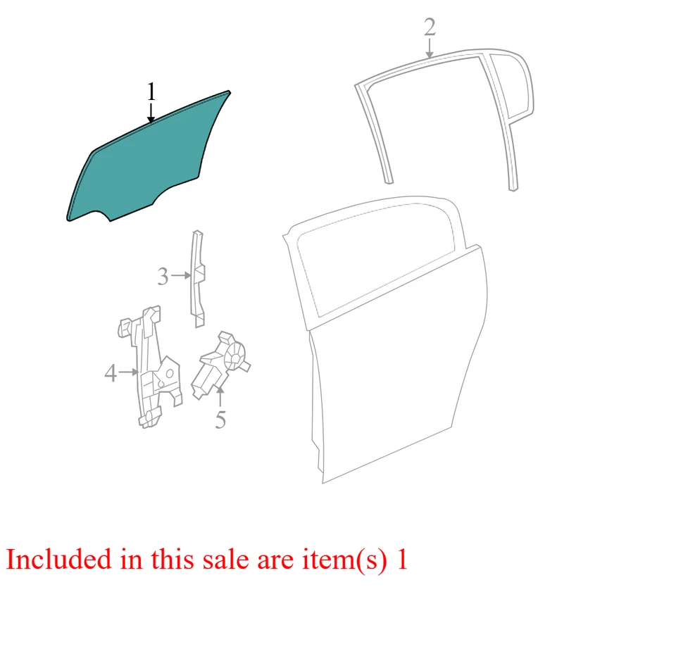 2006-2011  Buick Lucerne Door Glass - OEM Part 15830335 Driver Rear - Image 4 of 4