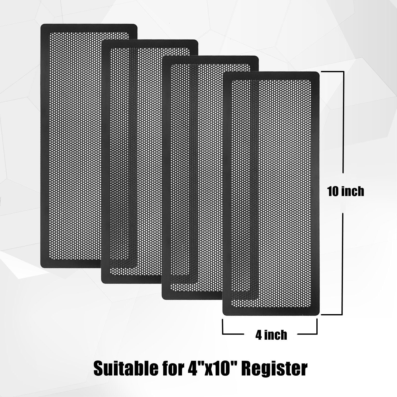 как выглядит Floor Register Vent Cover, 4"x10" Sticky Air Vent Screen Mesh Covers for Home фото