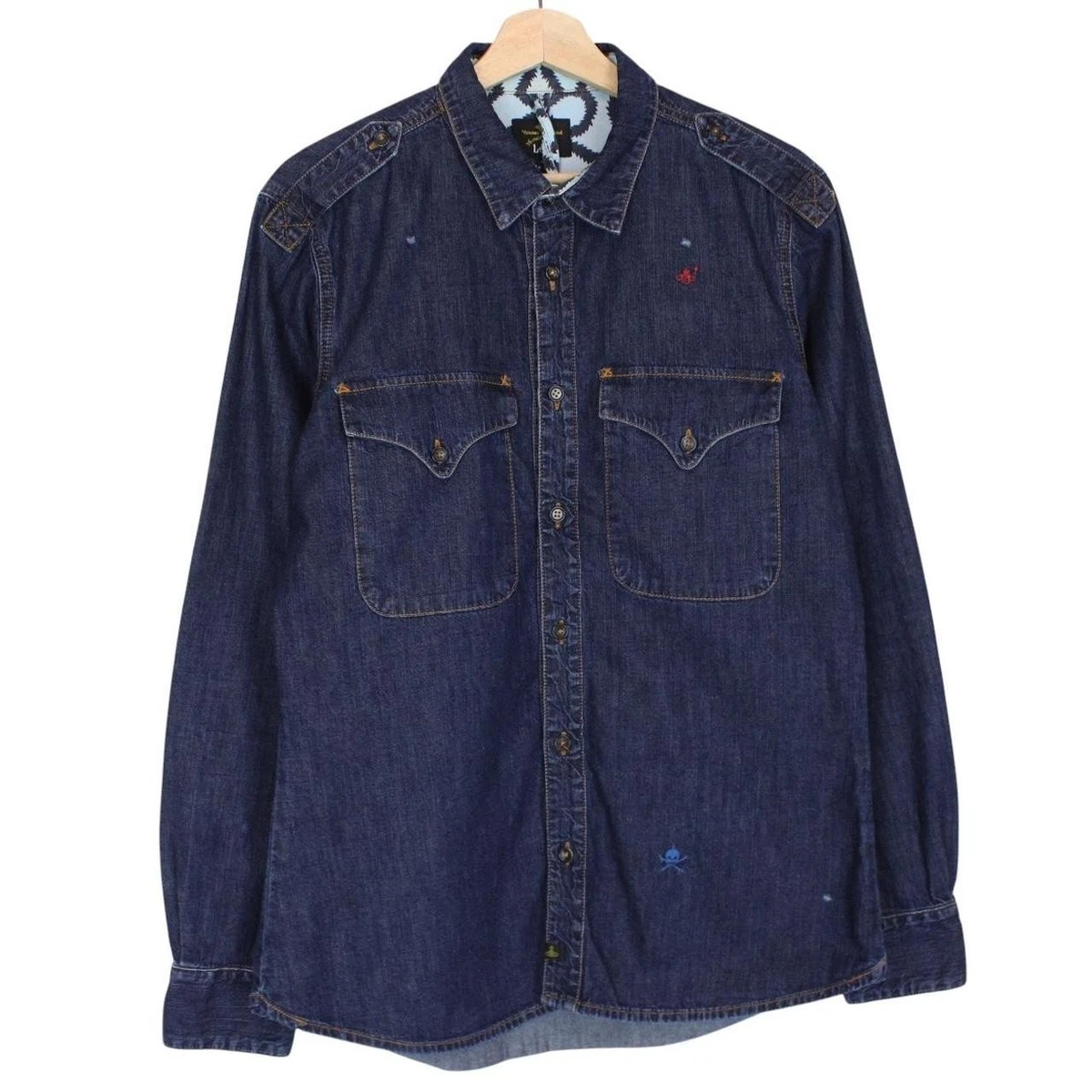 Vivienne Westwood Denim Casual Button-Down Shirts for Men for sale