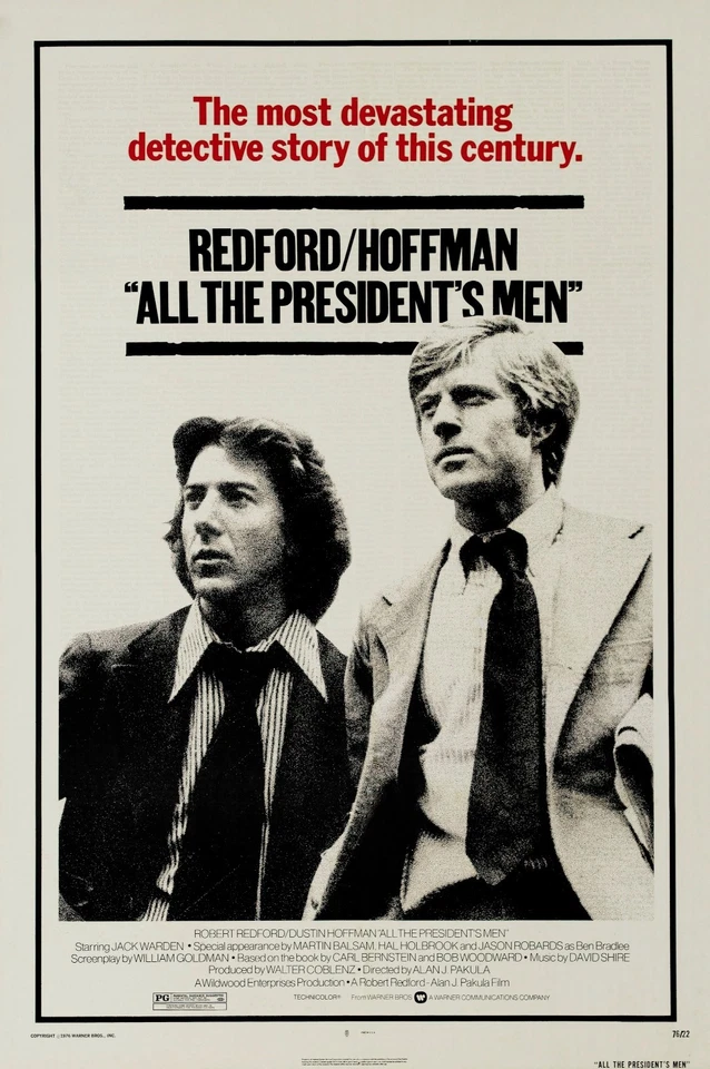 All The President's Men poster - Robert Redford, Dustin Hoffman - 11" x 17"