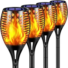 TomCare Solar Lights, 43" Waterproof Flickering Flames 96 LED Torches Outdoor...