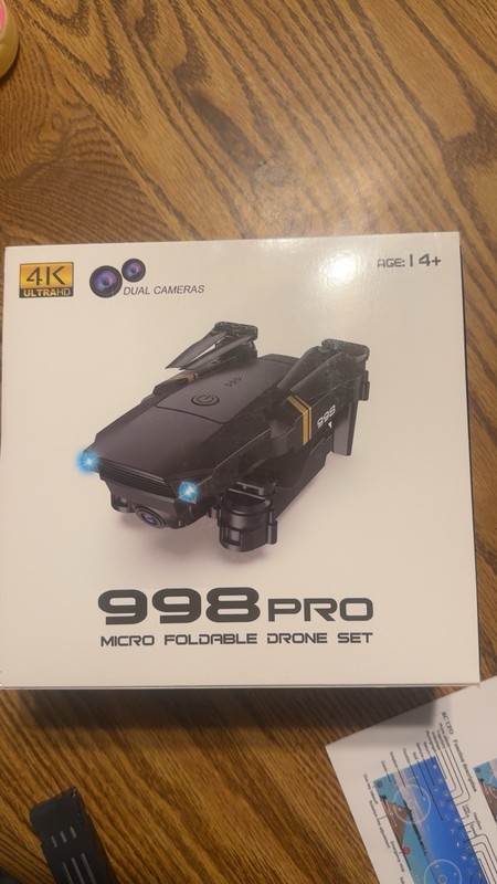 998 Pro Foldable Quadcopter Drone 4K Dual Cameras Toy Grade for Ages 14+