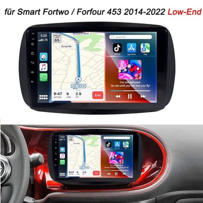 9'' 4+64G Android 15 Autoradio FM Carplay GPS Navi Für Smart Fortwo 453 2014-2022