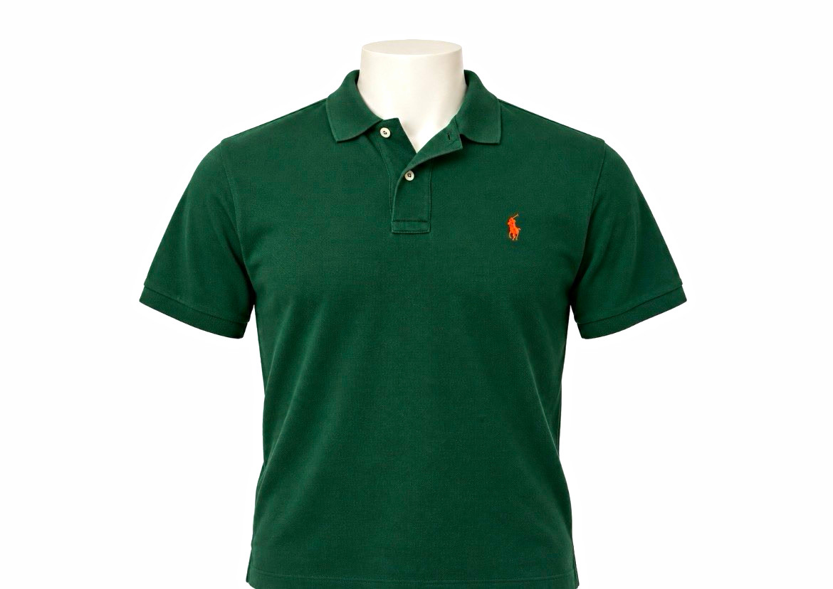 VTG Polo Ralph Lauren Shirt Mens L Green Pique Cotton Short Sleeve Blue Tag Y2K