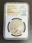 2024 Peace Silver Dollar NGC MS70 First Day of Issue .999 Fine Silver