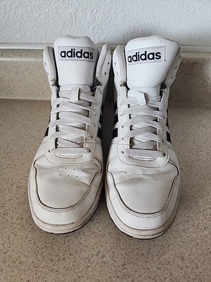 Adidas Men's Hoops 2.0 Size 9.5  BB7208 White Black Basketball Sneakers Shoes