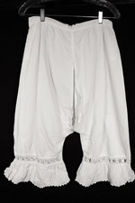 Antique French Victorian White Cotton Bloomers 28" Waist Excellent Condition