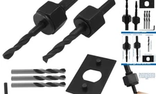 3/8 Inch and 1/4 Inch Hole Saw Arbor with 3 Pcs Central Drill Bits and Fixed 