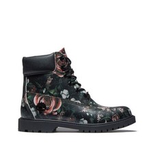Image of Timberland Womens 6 Inch Premium Waterproof Boot Black Floral Print rrp £180