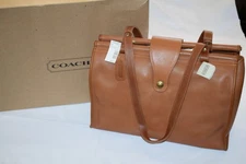Vintage Coach Tan Leather 9896 Barclay Multipurpose Tote Carryall Bag ~ NOS
