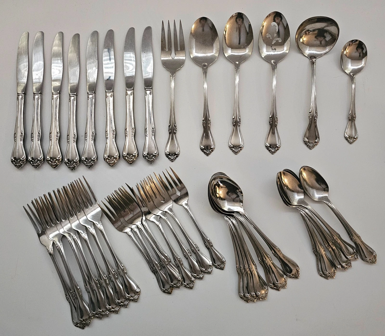 46 ~ Oneida SSS By CELEBRITY Stainless Flatware Service for 8 Plus Serving Pcs
