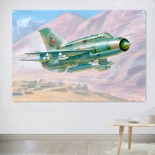 MiG-21BIS Fighter Tapestry Wall Art Poster Air Force Flag Home Decor Banner