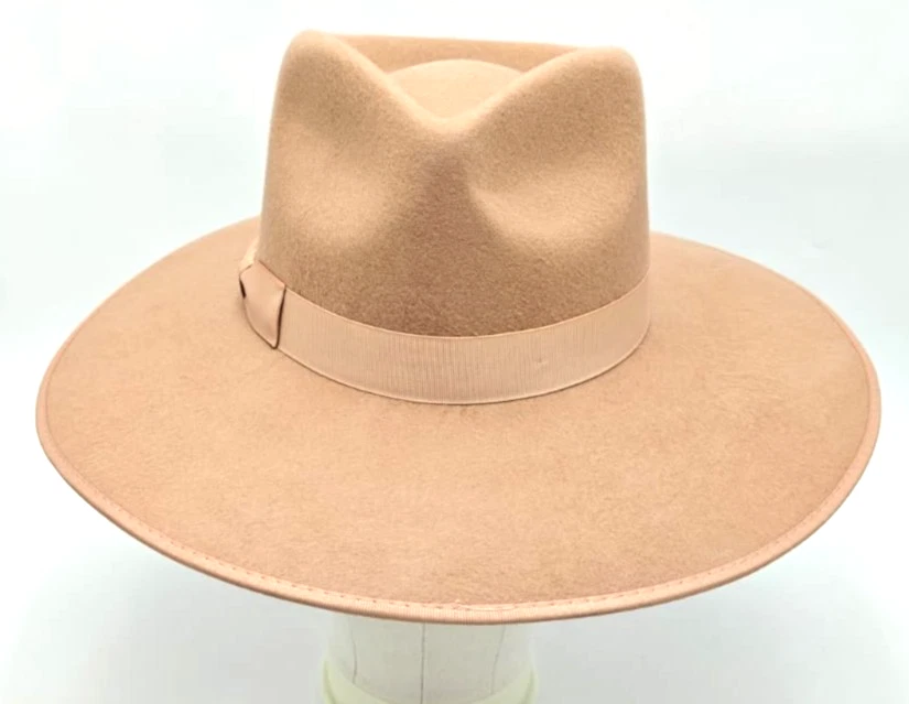 Lack of color womens Wide Brim Felt Fedora Hat in Camel size large Lack Of Color Wide Brim Felt Fedora in Camel main image 4