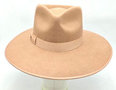 Lack of Color Rancher Fedora Hat Butter Camel Wool Women S 55 cm Wide Stiff Brim