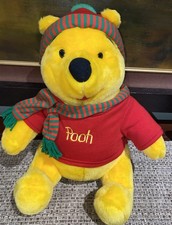 VTG Mattel Disney Winnie the Pooh 14" Plush Christmas Scarf  Hat