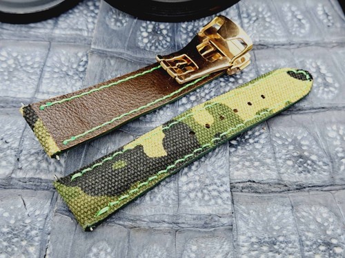 20mm/18mm Camouflage Canvas Watch Band Vintage style Military fashion - Picture 3 of 14
