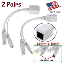 x2 PoE Ethernet Adapter Injector  Splitter Kit 5v 12v 24v 48v 3.5x1.35mm jack