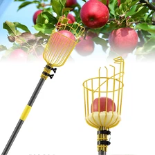 120" in Long handle Fruit Picker grabber Catcher tool w/Big Basket orange apple