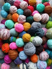 12 Ounces Of Yarn Scrap Ball Lot. Random Assortment Skeins  Worsted #4 Acrylic