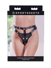 Sportsheets Aurora High Waisted Strap-On Black - Strap-On Harness Only