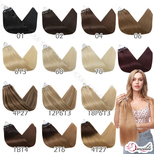 200PCS Thick 100% Remy Human Hair Extensions Micro Loop Nano Ring Bead 1G/0.5G r - Picture 15 of 39
