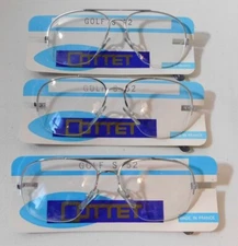 Vintage 3 Pc. Lot COTTET Golf Navigator Silver 52 Eyeglass Frame NOS #L5