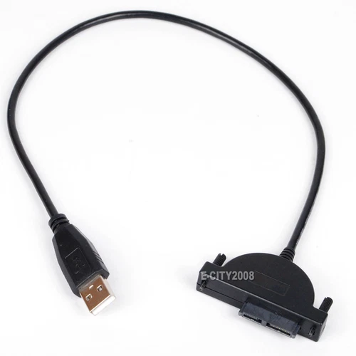 USB2.0 to Slim SATA CD-ROM Adapter Cable USB2.0-mini sata (7+6pin)