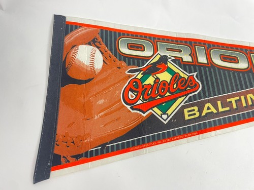 Vintage 1990s Baltimore Orioles Large Baseball 12"x29" Souvenir Pennant - Picture 2 of 7