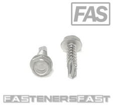  100 10 x 3/4 Stainless Steel Hex Washer Head Self Drilling Tapping TEK Screws