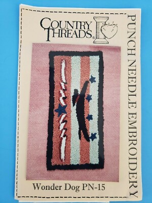 Country Threads PUNCH NEEDLE PATTERN ~ Wonder Dog PN-15