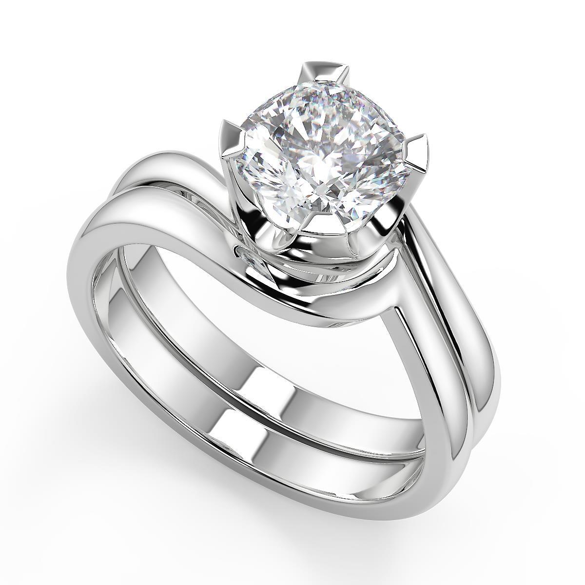 1.5 Ct Cushion Cut Bezel Twist Solitaire Diamond Engagement Ring SI2 D Treated