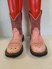 Ariat Fatbaby Womens Pink Raspberry Ostrich Print Boots 14713 Size 6 B