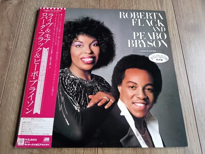 ROBERTA FLACK & PEABO BRYSON - LIVE & MORE 2LP 1980 OBI INSERTS PROMO JAPAN NM