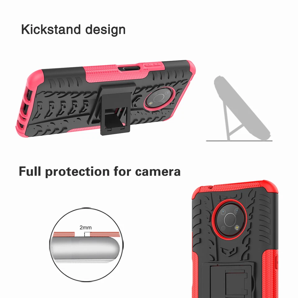 For Nokia G300 5G Phone Case Rugged Heavy-Duty Armor Kickstand Hard Back Cover - Image 2 of 4