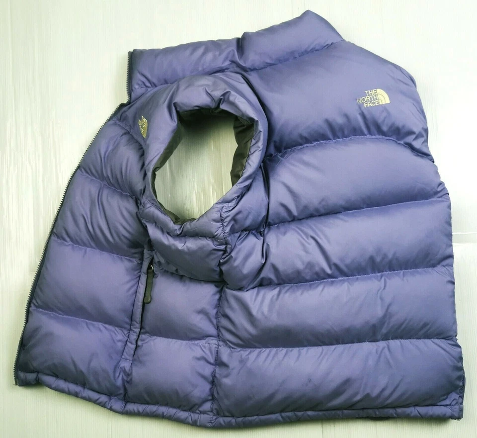 LO ÚLTIMO Mujeres THE NORTH FACE NUPTSE 700 EDREDÓN PLUMÓN ACOLCHADO CHALECO PÚRPURA Chaqueta M Foto 4 de 4
