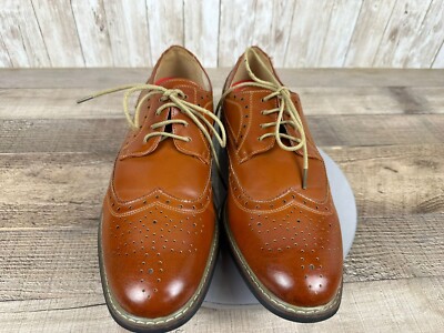 BRUNO MARKS Men\'s Cognac Leather Brogue Derby Shoes Men main image 4