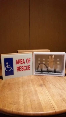 Area of Rescue Sign white wall mount(no canopy) AC only 2 x 20 T6 1/2 bulbs