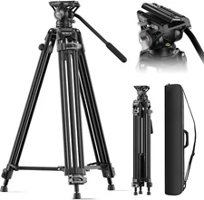 SIRUI Fluid Head HD Tripod 73" Snap-in Quick Release DSLR Camcorder 22lb/10kg