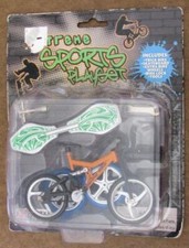 Finger Trick Bike and Skateboard with Extra Wheels, Lock, Tools Playset