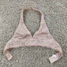 Xhilaration Womens Size Small Perfect Bralette Halter Neck Light Pink Lace