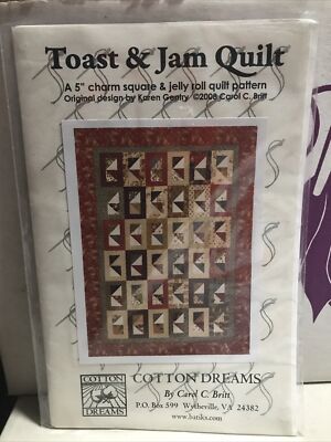 Cotton Dreams By Carol Britt Toast and Jam Quilt A 5  Charm Square & Jelly Roll